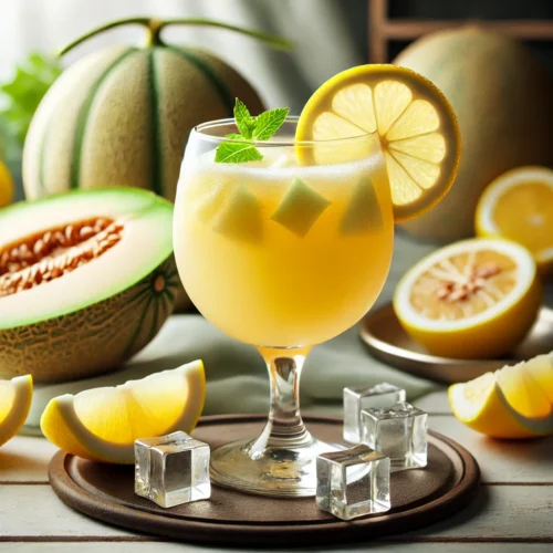 Taça de Suco de melão com limão.
