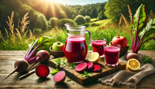 suco de beterra detox servido nos copose a natureza.
